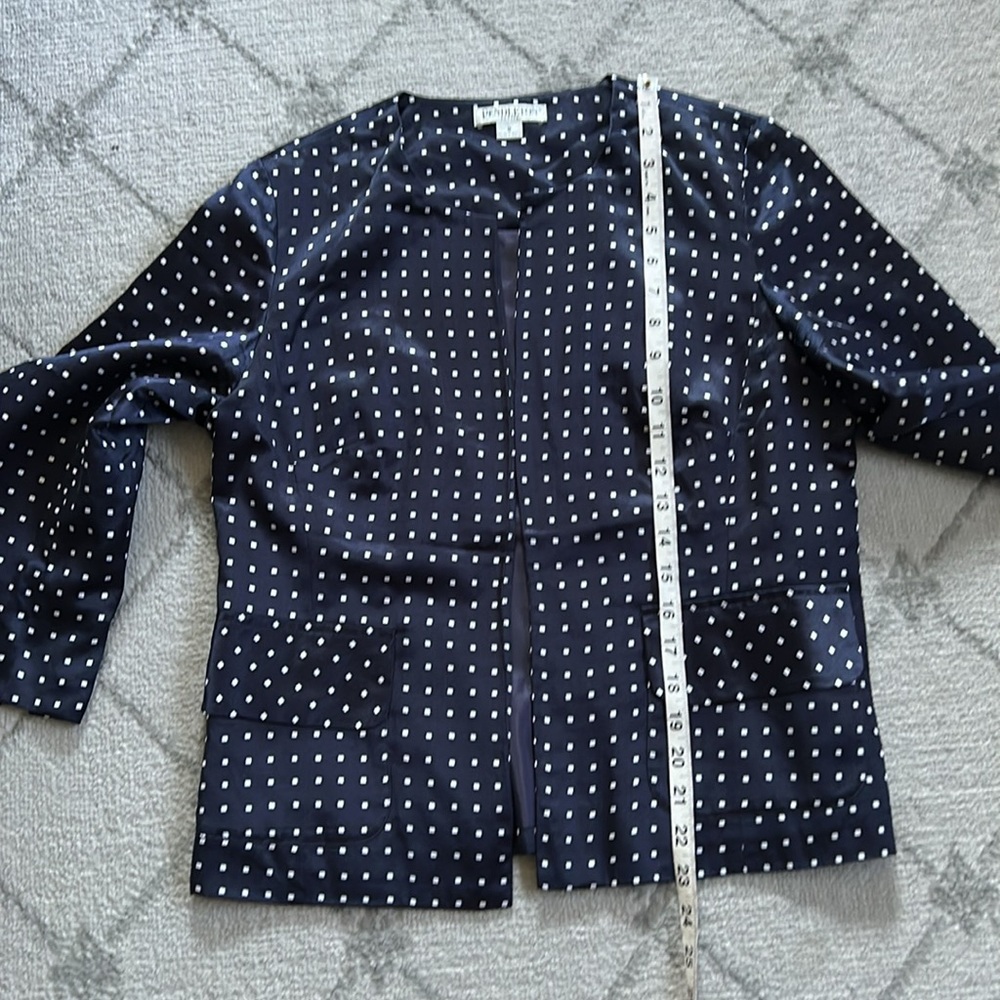 Pendleton Navy And White Square Pattern Silk Blen… - image 7